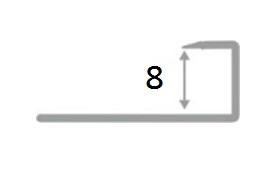 Окантовочный профиль из нержавеющей стали 12 мм SB203-12H SG Серебро глянец 2,7 м