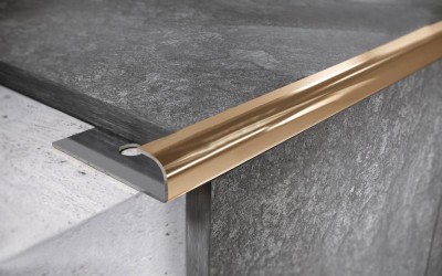 Профиль С-образный из нержавеющей стали 8 мм FR 8 GP Золото полированное 2,7 м