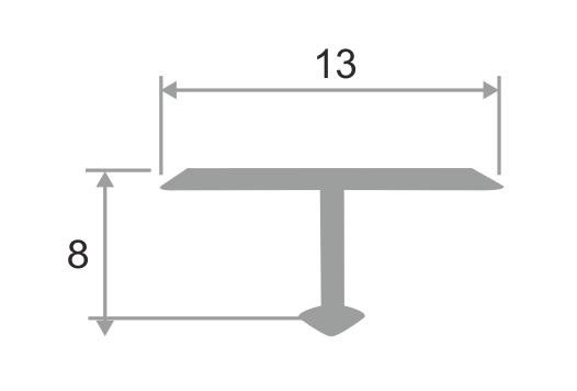 Т-профиль алюминиевый 13 мм ПТ-13 Бежевый муар 2,7 м