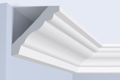 Потолочный плинтус 78х78 мм Hiwood A1011 белый 2 м