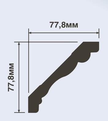 Потолочный плинтус 78х78 мм Hiwood A1011 белый 2 м