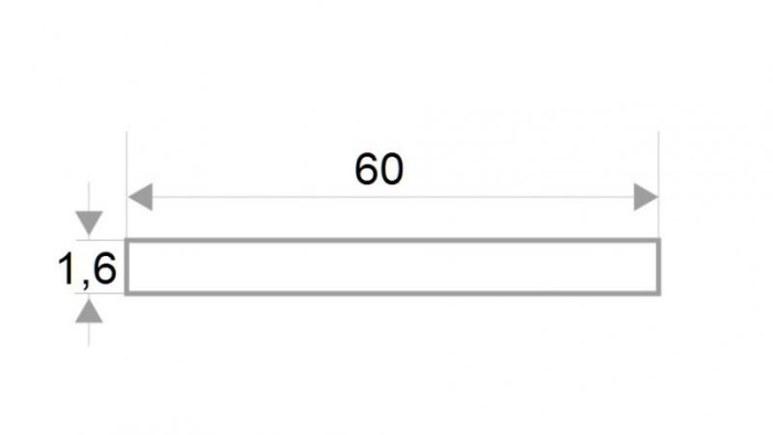 Алюминиевая полоса 60 мм серебристый муар 1,6 мм толщина полосы 3м
