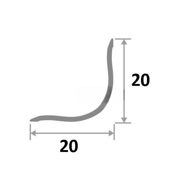Алюминиевый округлый уголок для внутренних углов 20х20 мм ПВ-20х20-35 белый муар 2.7 м
