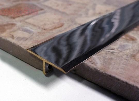 Т-образный профиль латунный 10 мм ЛПТ-10 Хром полированный 2,7 м