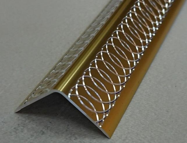Алюминиевый уголок 15х15 мм ПН-15х15 Золото матовое гравировка 2,7 м