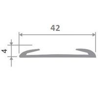 Порог противоскользящий плоский 42 мм Евроступень АН-42 Чёрный 2,5 м