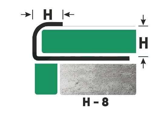 Профиль С-образный из нержавеющей стали 8 мм FR 8 M Сталь сатинированная 2,7 м