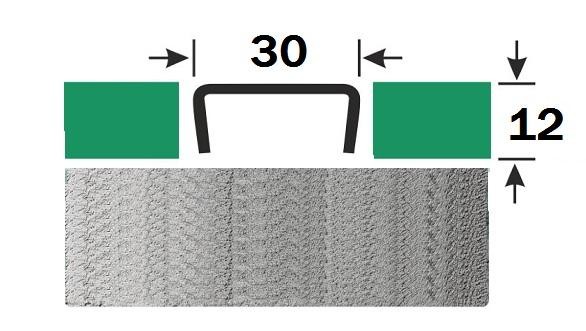 Профиль П-образный из нержавеющей стали 12х30 мм FUB 12х30 M Сталь сатинированная 2,7 м