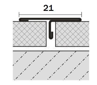 Т-профиль нержавеющая сталь 21 мм ST210-1B-21W Серебро глянец 2,7 м