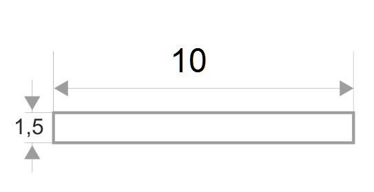 Алюминиевая полоса 10х1,5 Бронза светлая глянец 2,7 м