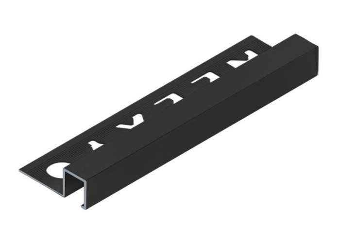 П-профиль закладной 10х10 мм алюминиевый NEEXY PV31-18 MBL черный матовый 2.7 м