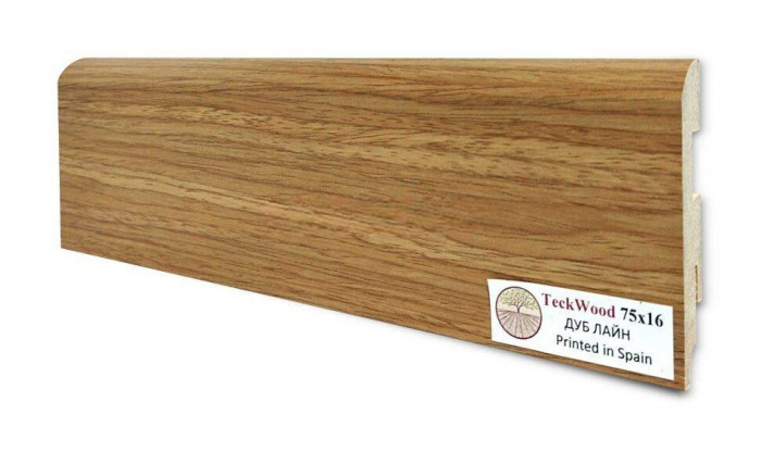 Плинтус для пола 75х16 мм Teckwood Дуб Лайн цветной МДФ 2.15 м