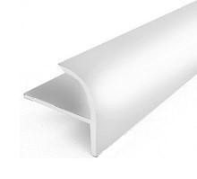 Профиль F-образный округлый из алюминия ПО-10,5 Серебро глянец 2,7 м