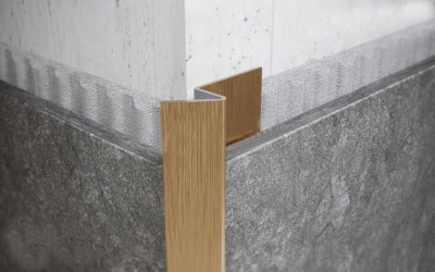 Наружный стальной профиль для плитки FFS 15 GM Золото сатинированное 2,7 м