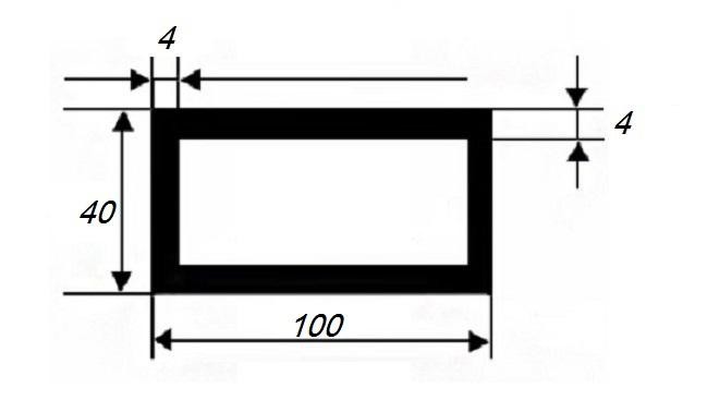 Алюминиевый бокс прямоугольный 40х100х4 мм 3 м