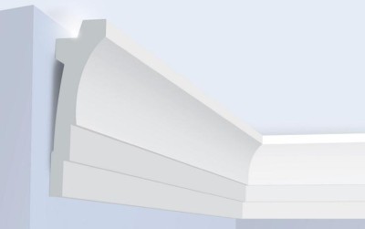 Потолочный плинтус 90х27 мм Hiwood A90V2 белый 2 м