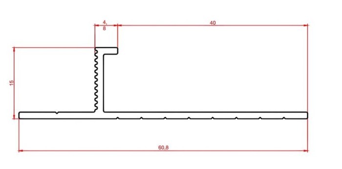 Теневой плинтус Евротрим 5955.05 черный алюминиевый 2 м