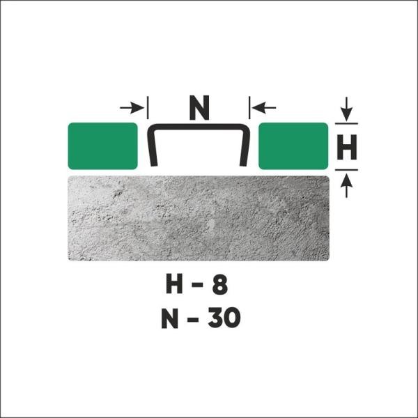 Стальной П-профиль 8х30 мм FUB 8х30 S сатинированная сталь 2,7 м