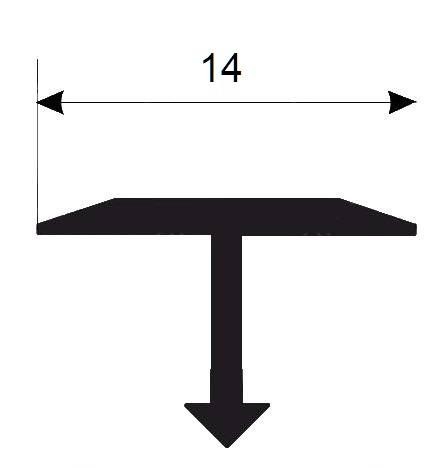 Шлифованный латунный Т-профиль 14х8 мм SP14 3 м