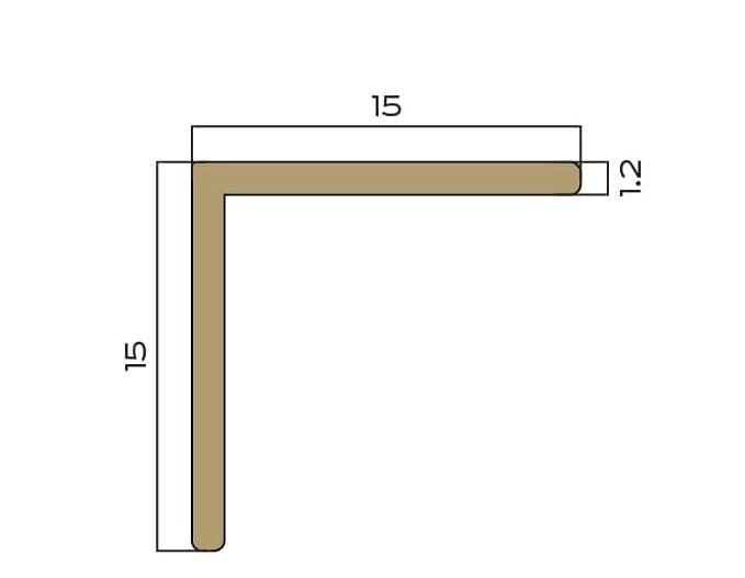 Уголок из латуни 15х15 мм NEEXY PVL73-04 ANTBL антик бронза светлая 2.7м