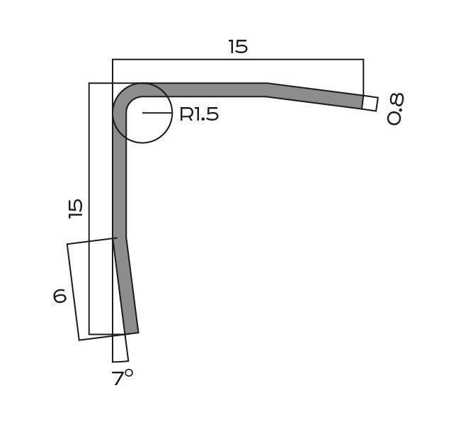 Стальной уголок равнополочный 15х15 мм NEEXY PVS99-11 BUM оружейный матовый 2.7м