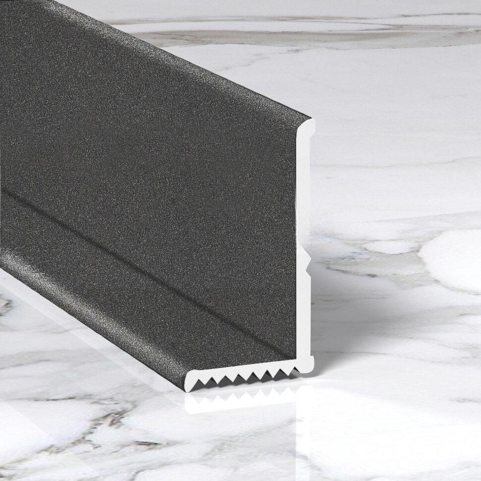 Алюминиевый разнополочный уголок для внутренних углов 15х8 мм ПВ-205-37 серый муар 2.7 м