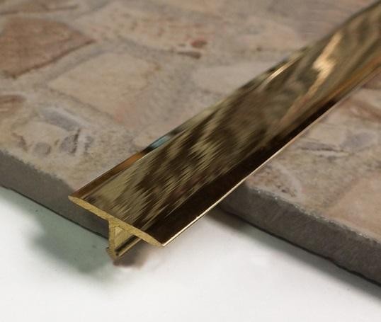 Т-образный профиль латунный 13 мм ЛПТ-13 Латунь полированная 2,7 м