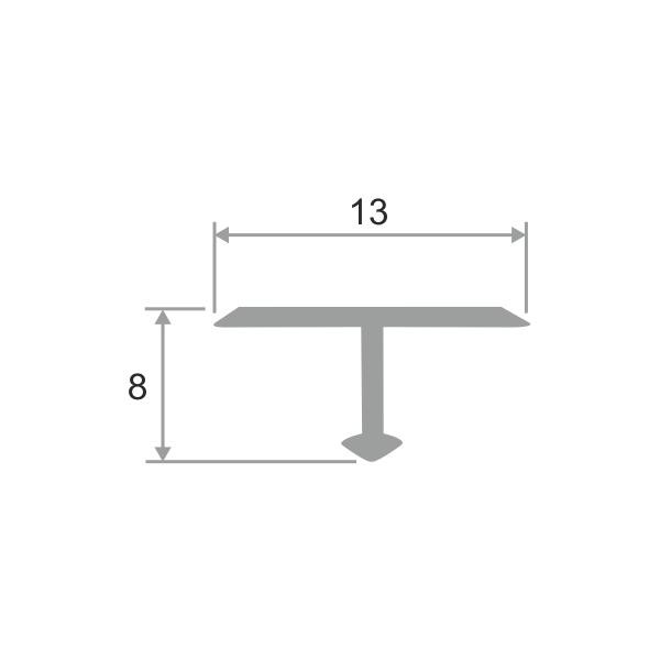 Т-образный профиль латунный 13 мм ЛПТ-13 Латунь полированная 2,7 м