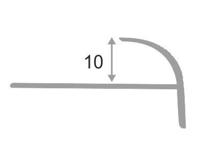 Профиль F-образный округлый из алюминия ПО-10,5 Золото глянец 2,7 м