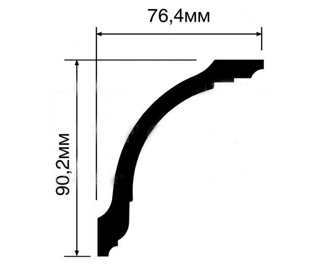 Карниз 90х76 Hiwood A118 из полистирола 2 м