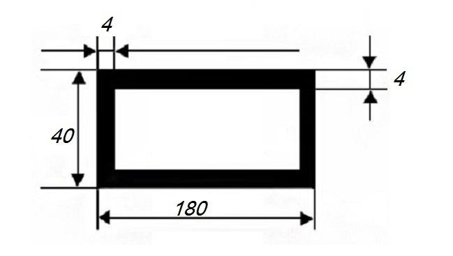 Алюминиевый бокс прямоугольный 40х180х4 мм 3 м