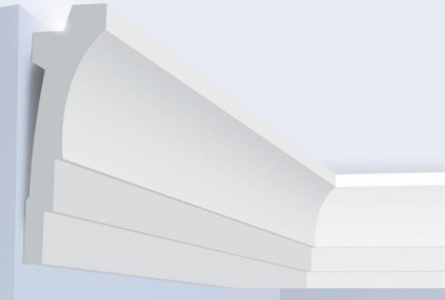 Потолочный плинтус 120х36 мм Hiwood A120 белый 2 м