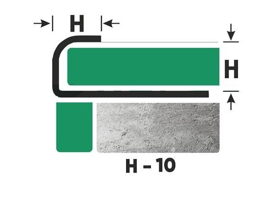 Профиль С-образный из нержавеющей стали 10 мм FR 10 GP Золото полированное 2,7 м