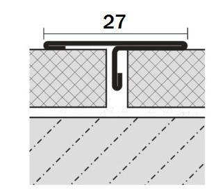 Т-профиль нержавеющая сталь 27 мм ST210-1B-27W Серебро глянец браш 2,7 м
