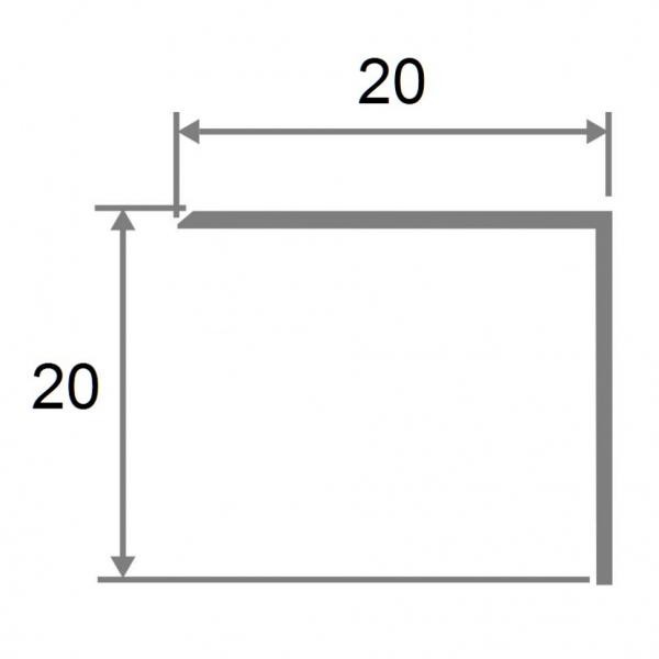 Шлифованный латунный уголок 20х20 мм PA20 3м