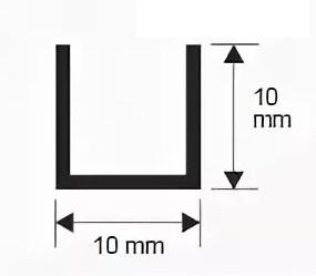 Профиль П-образный 10х10 мм алюминий Евротрим 0200 Серебро матовое 2,95 м