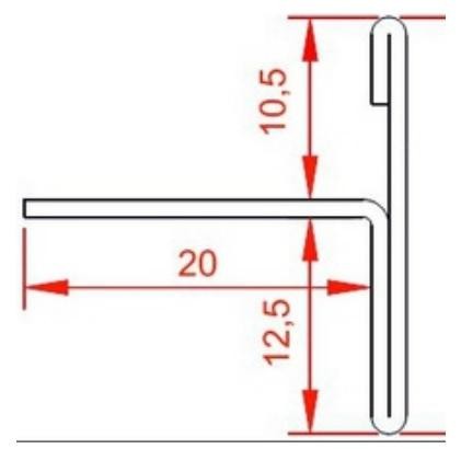 Торцевой профиль закладной нержавеющая сталь SL026-10,5H/12,5H Серебро глянец 2,7 м