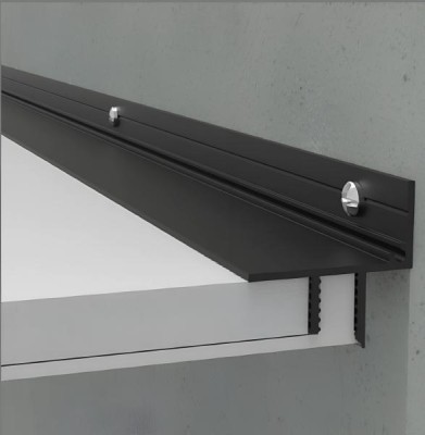 Алюминиевый теневой профиль потолочный Мега-Трейд ПТП-26 черный 3м арт.2340