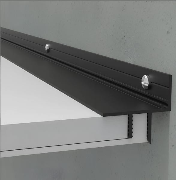 Алюминиевый теневой профиль потолочный Мега-Трейд ПТП-26 черный 3м арт.2340