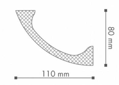 Потолочный плинтус для скрытой подсветки  NMC Floorstyl Essenza WT3 80х110 200 см