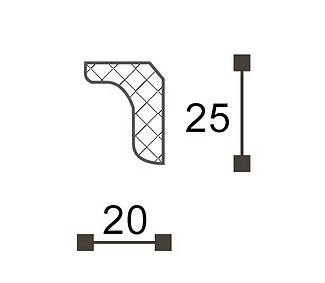 Потолочный плинтус NMC LX-22 200 см 25х20 мм