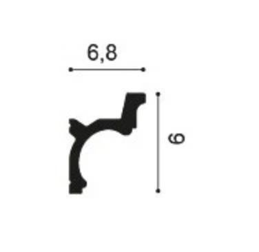 Потолочный плинтус из полиуретана Orac Decor PUROTOUCH C328 90х68 мм белого цвета 2 м