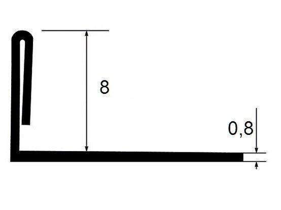 Стальной L-образный профиль 8 мм ПЛ-8 полированный 2.7 м