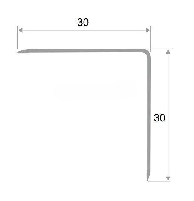 Алюминиевый уголок отделочный 30х30 мм ПН-30х30-37 серый муар 2.7 м