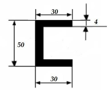 Алюминиевый швеллер 30х50х30х4 мм 3 м