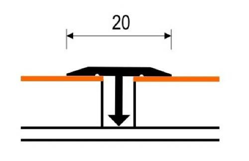 Профиль Т-образный 20 мм алюминий Евротрим Серебро матовое 2,95 м