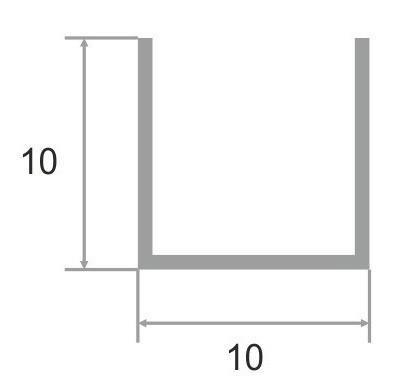 П-профиль алюминиевый 10х10 мм Евротрим 0200.05 черный 2,95 м