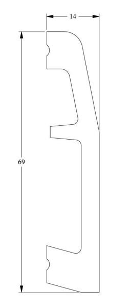 Напольный плинтус с кабель-каналом Orac Decor Duropolymer SX125 2 м