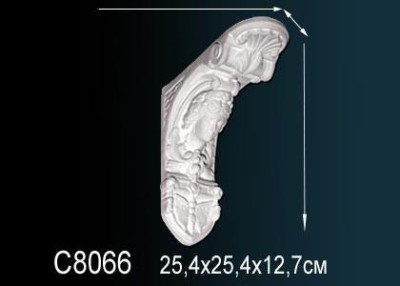 Декоративная консоль Перфект C8066 254х127х251 мм белый полиуретан