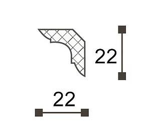 Потолочный плинтус NMC LX-23 200 см 22х22 мм